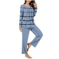thumbnail image 1 of 2 Piece Lounge Sets Fall Two Piece Lounge Sets for Women Maternity Womenfashionable And Casual Loose Printed Round Neck Button Up Long Sleeved Pants Pajama Set, 1 of 7
