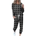 thumbnail image 1 of 2 Piece Lounge Sets for Women Fall Two Piece Sets for Women Fall Pants Women's Classic Print Long Sleeve Sport Pullover And Pants Set my items ordered, 1 of 5