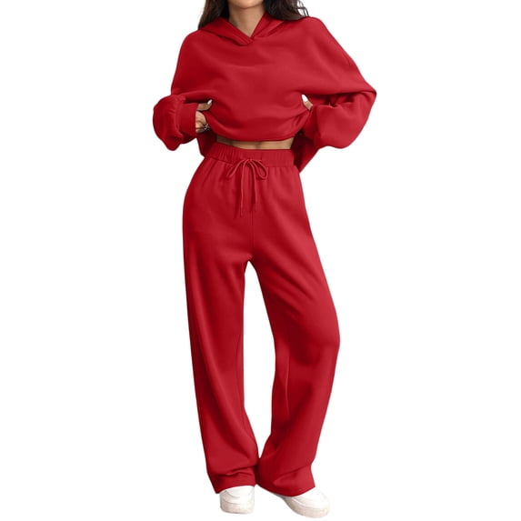 2 Piece Lounge Sets for Women Matching Sweatsuits Oversized Hoodies & Baggy Wide Leg Sweatpants,Casual Sweat Set,Workout Tracksuit,Airport Travel Outfits,Fashion Fall Clothes