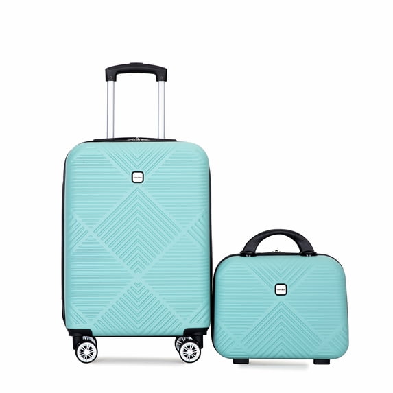 2 Piece Luggage Set 20 14 Inch ABS Hardshell Suitcase Spinner Wheels ...