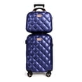 thumbnail image 1 of 2-Piece Luggage Set Expandable Lightweight Hardside Spinner Suitcase with TSA Lock, 20" Carry-on & 14" Cosmetic Case, Navy - WD8810, 1 of 9