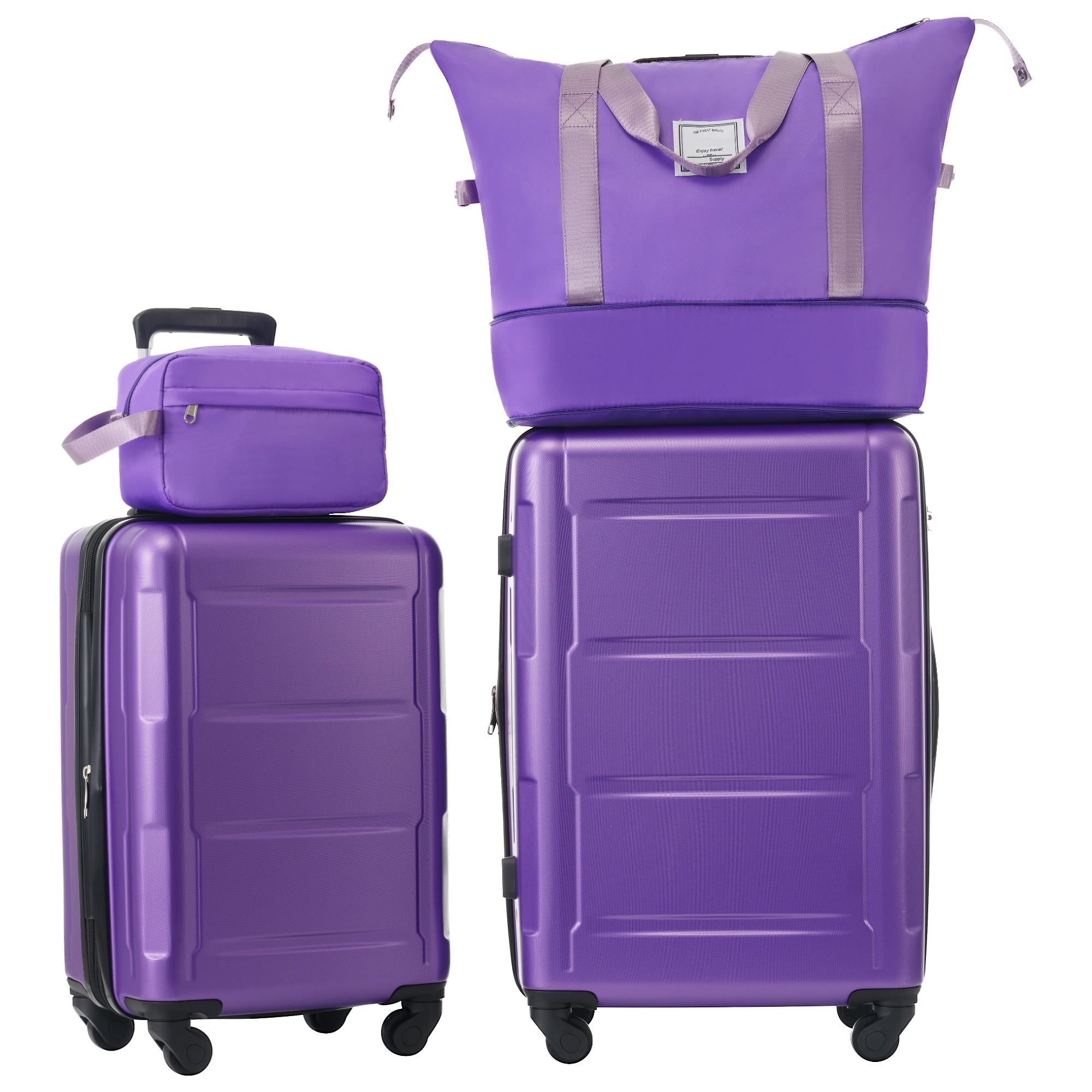 2 Piece Luggage Set with Bags Expanable Spinner Wheels ABS Lightweight Suitcase