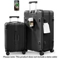 thumbnail image 1 of Luggage Sets 2 Pieces PC ABS Hardside Carry On Suitcase with Spinner Wheels TSA Lock 20 28 inch Black, 1 of 10