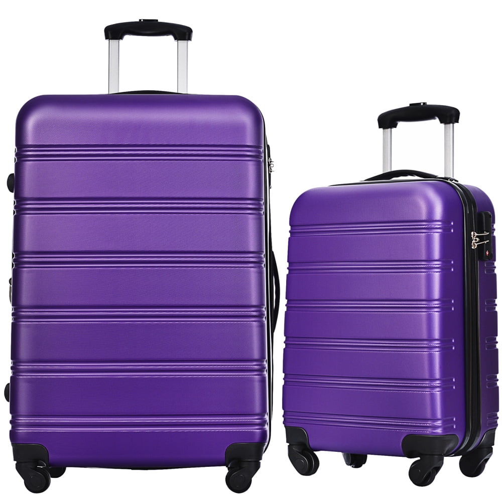 2 Piece Luggage Sets Hard Shell Suitcase with Expandable Spinner Wheels