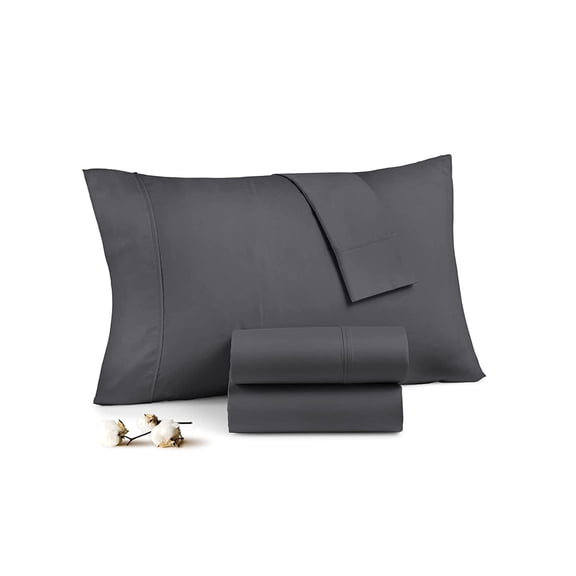 2 Piece Luxury Pillow Cases, 400 Thread Count, 100% Egyptian Cotton, Soft and Luxury - Travel Size ( 12" x 16" ) - Dark Gray Solid