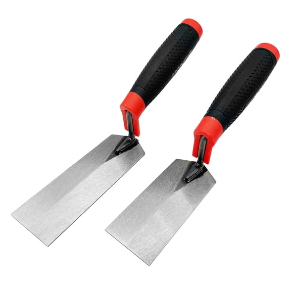 2-Piece Masonry Hand Trowel Set, 5.9" & 4.9" Stainless Steel Trowels for Concrete, Tile, Brick Grouting, Edging & Home Repair