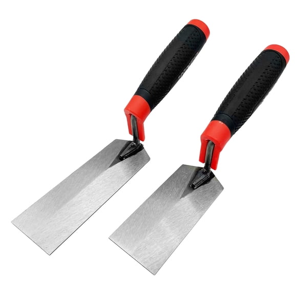 2-Piece Masonry Hand Trowel Set, 5.9" & 4.9" Stainless Steel Trowels for Concrete, Tile, Brick Grouting, Edging & Home Repair