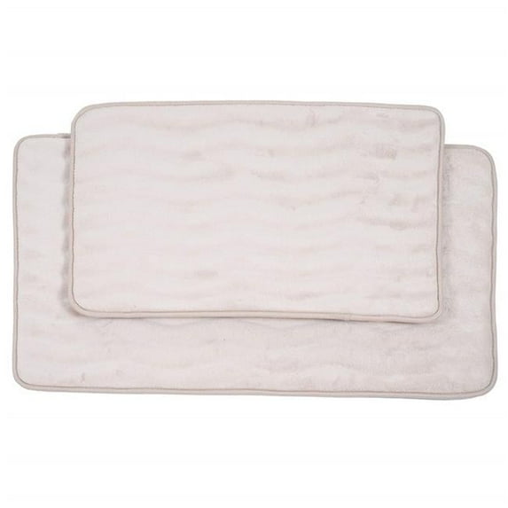 2 Piece Memory Foam Bath Mat Set, Ivory