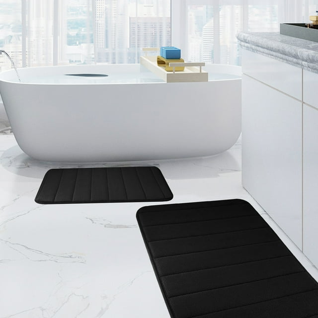 "NEWEEEN 2Piece Memory Foam Bath Mat Set, Extra Absorbent, Soft, Thick