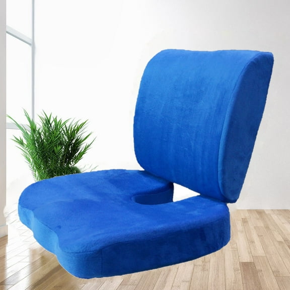 2 Piece Memory Foam Pillow Set Orthopedic Pain Relief Seat and Back Support Chair Office Home Travel Car Cushions Helps Sciatica