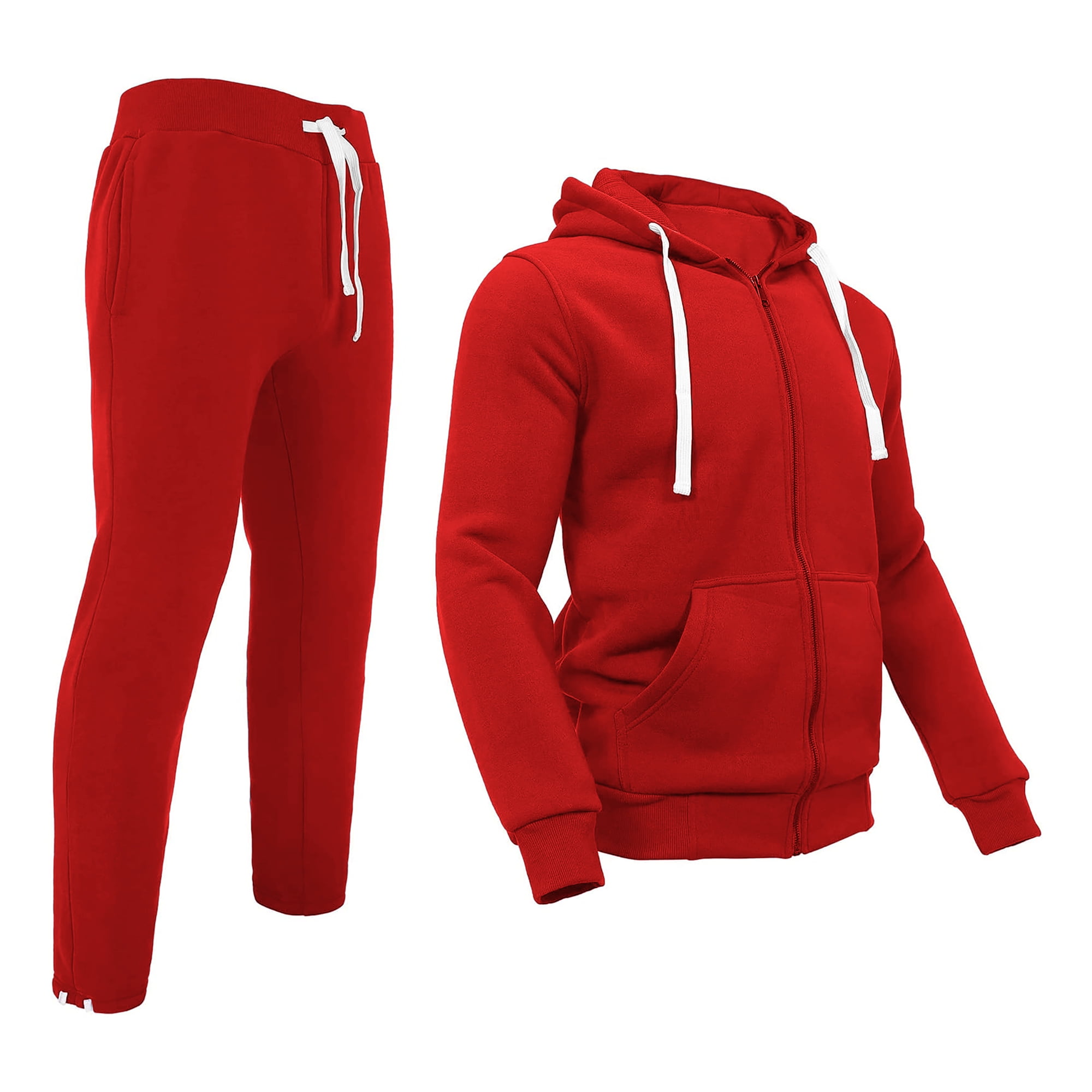 2-Piece Men's Winter Warm Soft Comfy Fleece Lined Hoodie and