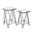 thumbnail image 1 of 2 Piece Metal Glass Side Table Set, 1 of 1