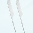 thumbnail image 1 of 2 Piece Metal Tail Comb Silver Rat Tail Hair Comb Fine Haircut Comb Tease Pintail Barber Comb Stainless Steel Hair Styling Cutting Comb (Rat Tail), 1 of 1