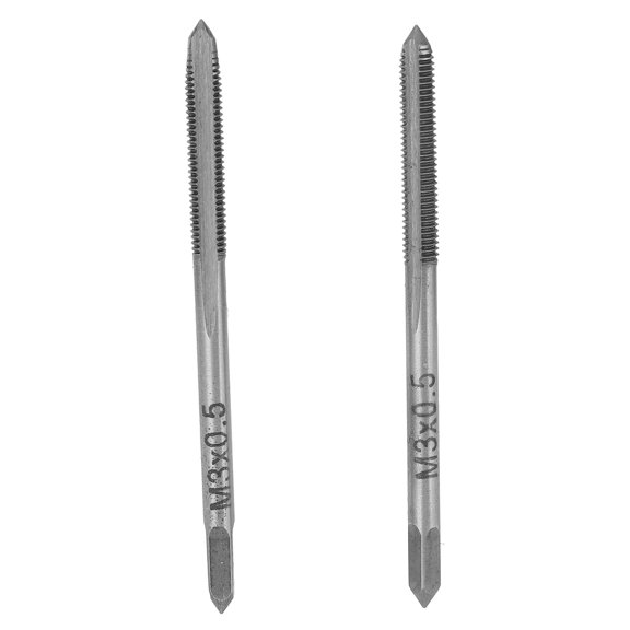 2-Piece Metric Hand Thread Tap Set, High-Speed Steel Straight Flute Tapping Tools for Metal and Wood