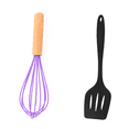 thumbnail image 1 of 2 Piece Mini Kitchen Utensil Set- Silicone Kitchen Tools with wood Handlespurple + black, 1 of 5