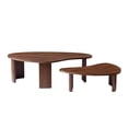 thumbnail image 1 of 2-Piece Modern Irregular Shape Coffee Table Set for Living Room,Easy Assembly Nesting Coffee Tables, End Side Tables for Living Room Office,Walnut Color, 1 of 9