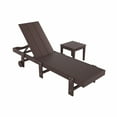 thumbnail image 1 of 2 Piece Modern Poly Reclining Chaise Lounge With Wheels, Dark Brown, 1 of 4