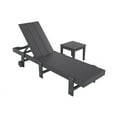 thumbnail image 1 of 2 Piece Modern Poly Reclining Chaise Lounge With Wheels, Gray, 1 of 4