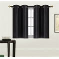 thumbnail image 1 of 2-Piece Moza Black/White Geometric Blackout Lined Grommet Window Curtain Set, Two (2) Small Printed Panels 30" Wide X 36" Length (Each), 1 of 1