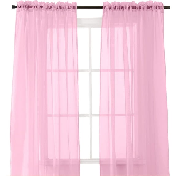 2-Piece Multipurpose Solid Colored Drapes, Semi-Sheer Window Curtains with 2 inch Rod Pocket, 60 X 84 inches, Dusty Rose