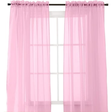 2-Piece Multipurpose Solid Colored Drapes, Sheer Window Curtains with 2 inch Rod Pocket, 60 X 84 inches, Dusty Rose
