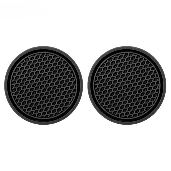 2-Piece Non-Slip Car Cup Holder Base Mat Set, Universal Cup Holder Insert for Vehicle Interior, Anti-Slip Drink Coaster for Car Dashboard or Console, Decorative Accessory for Auto Interior