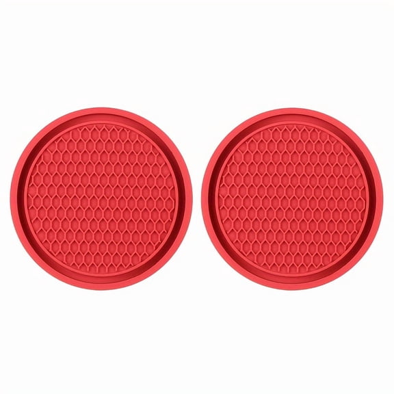 2-Piece Non-Slip Car Cup Holder Base Mat Set, Universal Cup Holder Insert for Vehicle Interior, Anti-Slip Drink Coaster for Car Dashboard or Console, Decorative Accessory for Auto Interior