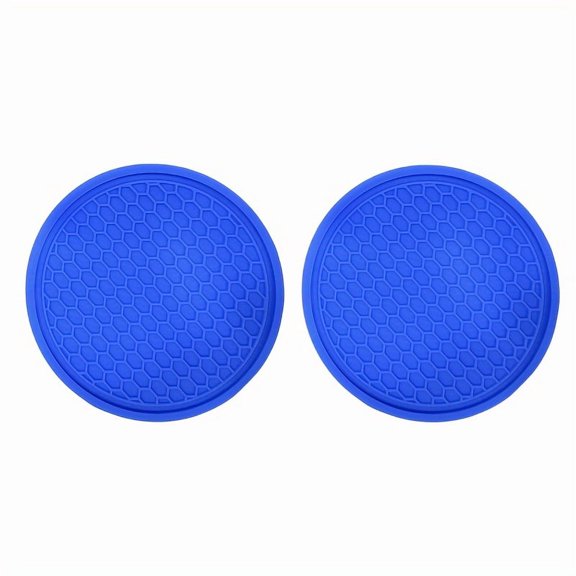 2-Piece Non-Slip Car Cup Holder Base Mat Set, Universal Cup Holder Insert for Vehicle Interior, Anti-Slip Drink Coaster for Car Dashboard or Console, Decorative Accessory for Auto Interior