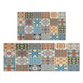 thumbnail image 1 of 2-Piece Non-Slip Colorful Boho Floral Kitchen Rugs - Comfort Cushioned Kitchen Runner Rug, Anti-Fatigue Mats for Kitchen Sink Laundry Room 17x30 & 17x47 inch, 1 of 7