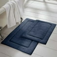 thumbnail image 1 of 2 Piece Non-Slip Cotton Bath Rug Set, 17" x 24" & 21" x 34", Navy, 1 of 3