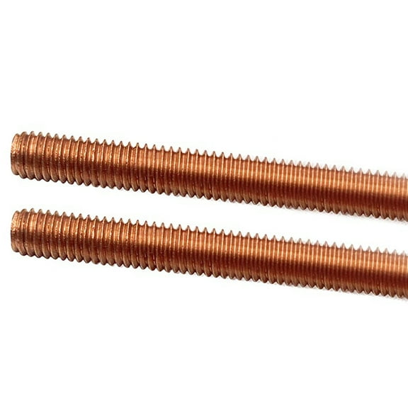 2 Piece Of Red Copper Threaded Rods, M8 Pitch, 500 Mm Long