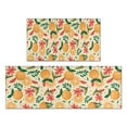 thumbnail image 1 of 2 Piece Orange Floral Rug Kitchen Rug Set, Decor Kitchen Rugs, Absorbent Non-Slip Washable Floor Mats, Home Indoor Runner Rugs 17"x47"+17"x30", 1 of 7