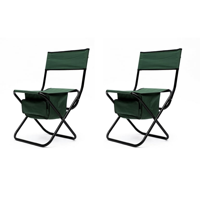 2-Piece Outdoor Chair with Storage Bag, Heavy Duty Portable Folding Chairs, Camping  Furniture Outdoor Single Seat Chair for Indoor, Camping, Hiking, Picnics  and Fishing, Green 