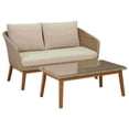 thumbnail image 1 of 2 Piece Outdoor Loveseat & Table with Resin Wicker Wrapping, Brown, 1 of 1