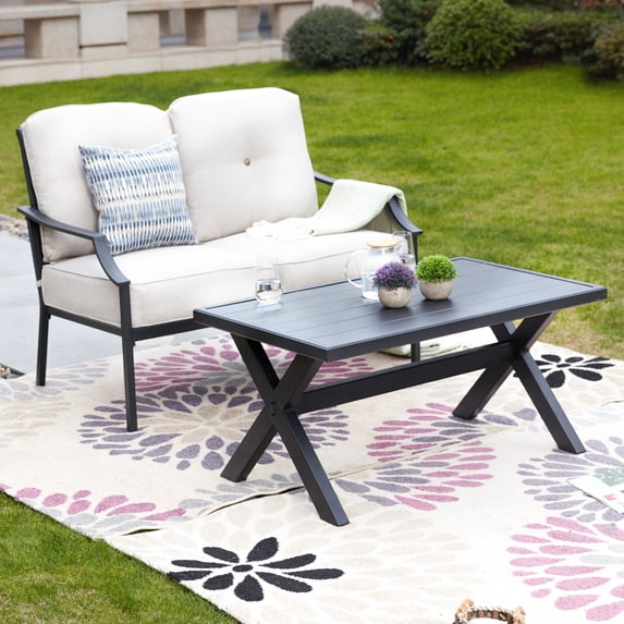2-Piece Outdoor Loveseat and Coffee Table Conversation Set