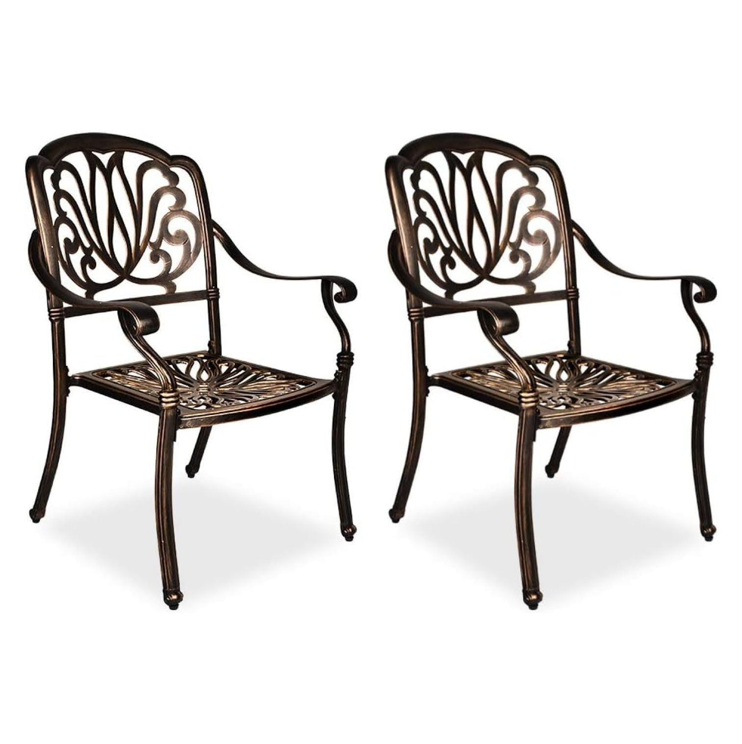 2 Piece Outdoor Patio Dining Chair Bistro Set Cast Aluminum Patio ...