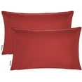 thumbnail image 1 of 2-Piece Outdoor Pillow Covers 12 x 18 inch Patio Decorative Lumbar Throw Pillow Covers (12" x 18" Solid, Red), 1 of 7
