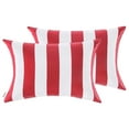 thumbnail image 1 of 2-Piece Outdoor Pillow Covers 12 x 18 inch Patio Decorative Lumbar Throw Pillow Covers (12" x 18" Stripe, Red), 1 of 7