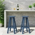 thumbnail image 1 of 2-Piece Outdoor Swivel Bar Stools – Weather-Resistant HDPE Counter-Height Chairs for Patio, Deck, Poolside, or Indoor Bar,Navy Blue, 1 of 8