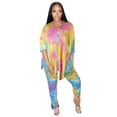 thumbnail image 1 of 2 Piece Outfit For Women Long Sleeve Tunic Top Gradient Workout Sets, 1 of 4