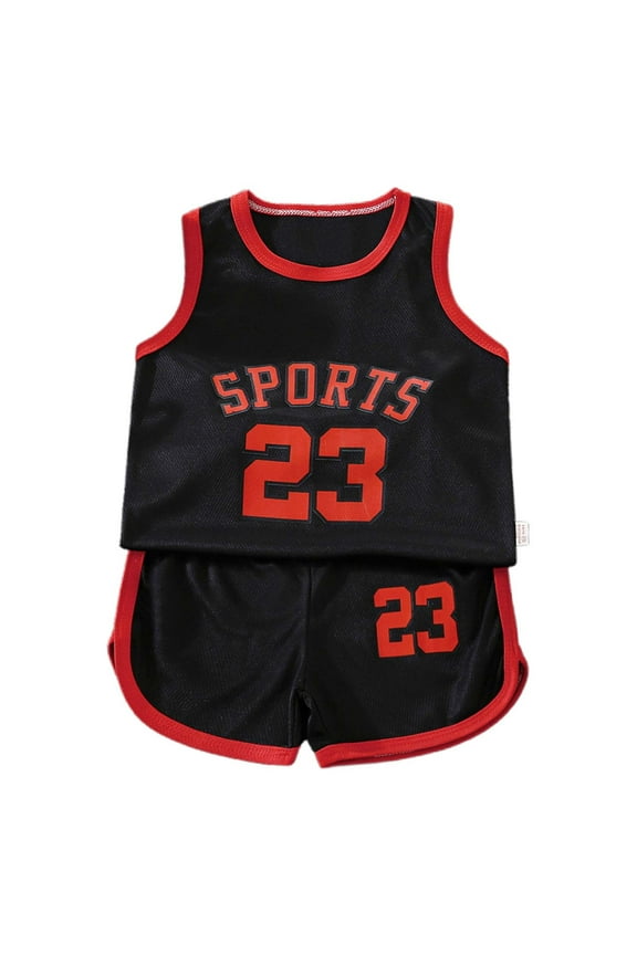 2 Piece Outfits For Boys Toddler Kids Summer Basketball Set Girls Mesh Vest Shorts Sportswear Lightweight Clothing Set,Size 6-7 Years