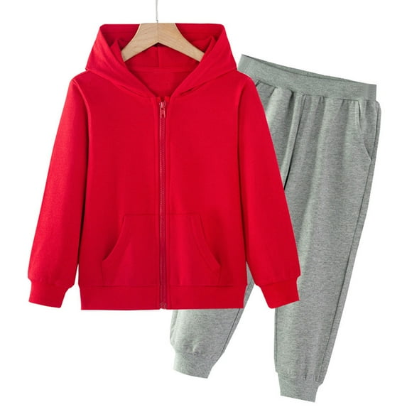 2 Piece Outfits Set Hoodie Long Pant for Child Toddler Children's Solid Color Casual Fashion Long Sleeved Hooded Sweatshirt And Long Pants Two-piece Set For Kids Sweatshirt SweatPant Sports Set