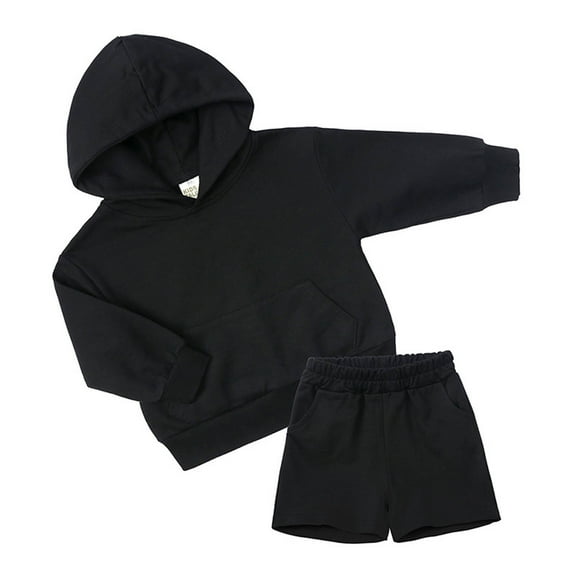 2 Piece Outfits Set Hoodie Long Pant for Child Toddler Girls And Boys Fall Winter Long Sleeve Round-Neck Blouses And Casual Shorts Baby Sport Hooded Sweatshirt Suit Sweatshirt SweatPant Sports Set