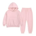 thumbnail image 1 of 2 Piece Outfits Set Hoodie Long pant for Child Toddler Kid's Tracksuits 2 Piece Hoodie Tracksuit Set Activewear Solid Sweatshirt Sweatpant Sports Set For Boys Girls Sweatsuit on Clearance, 1 of 9