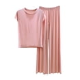 thumbnail image 1 of 2 Piece Outfits Summer,Womens Lounge Set 2026 Summer 2 Piece Outfits Oversized Short Sleeve Tops & Wide Leg Pant Matching Sets Clothing, 1 of 3