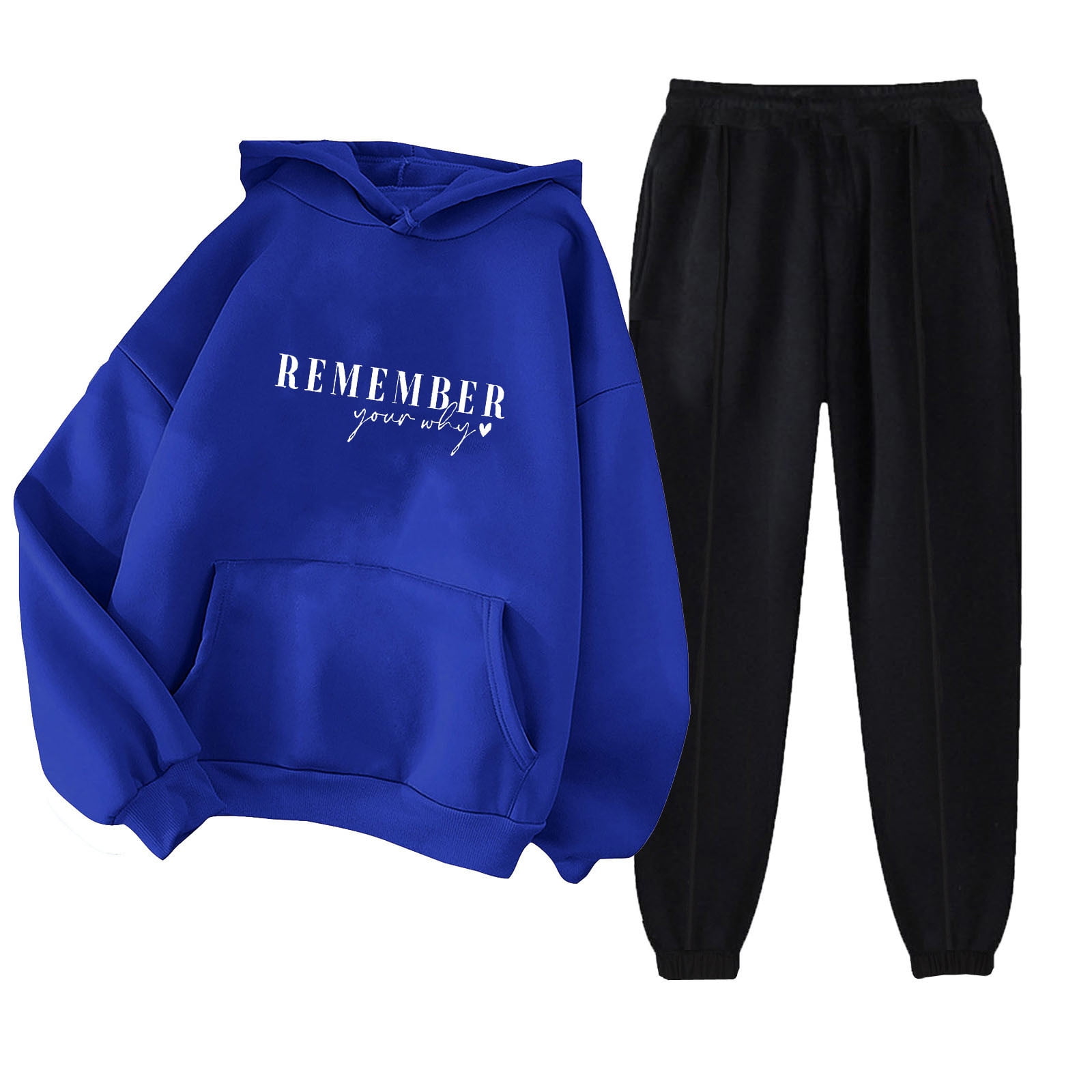 2 Piece Outfits for Women Oversized Long Sleeve Hoodie Pullover Sweatshirt Tracksuit Jogger Sweatpants with Pockets Cute Christmas Prints Loungwear