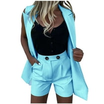 2 Piece Outfits for Women Spring Sets for Women 2024 Clothing Set Female V-Neck Short Sleeve Tops Pants Sets Full Pant Style S_408 Women's Tracksuits Sky Blue M