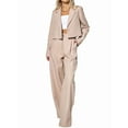 thumbnail image 1 of 2 Piece Outfits for Women Dressy Blazer Jackets High Waisted Straight Leg Pants Suits Set Business Casual Apricot M, 1 of 9