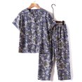 thumbnail image 1 of 2 Piece Outfits for Women Plus Size Cropped Pants Button Cardigan Printing Casual Two Piece Suit Two Piece Summer Sets, 1 of 3