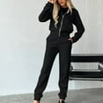 thumbnail image 1 of 2 Piece Outfits for Women Sweatsuit Set Track Suits Zipper Hoodie Sweatshirts Workout Sweatpants with Pockets, 1 of 7